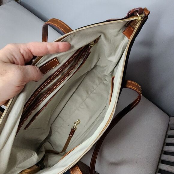 Dooney & Bourke Clemson Tigers Canvas Satchel Hand Bag  With Change Purse Black - Picture 4 of 12